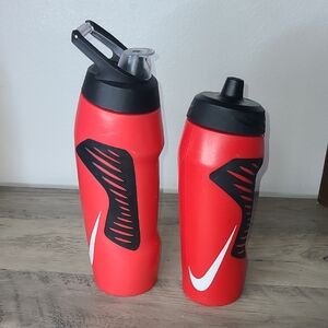 2 Nike Red Sports Water Bottles
